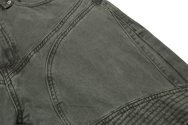 Wide-Leg Patchwork Pants – Deconstructed Arc Seam, Baggy Fit