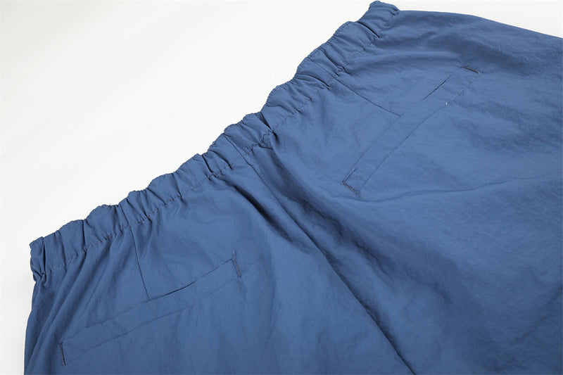 Wide-Leg Cargo Pants with Multi-Pocket Design & Letter Print Waistband
