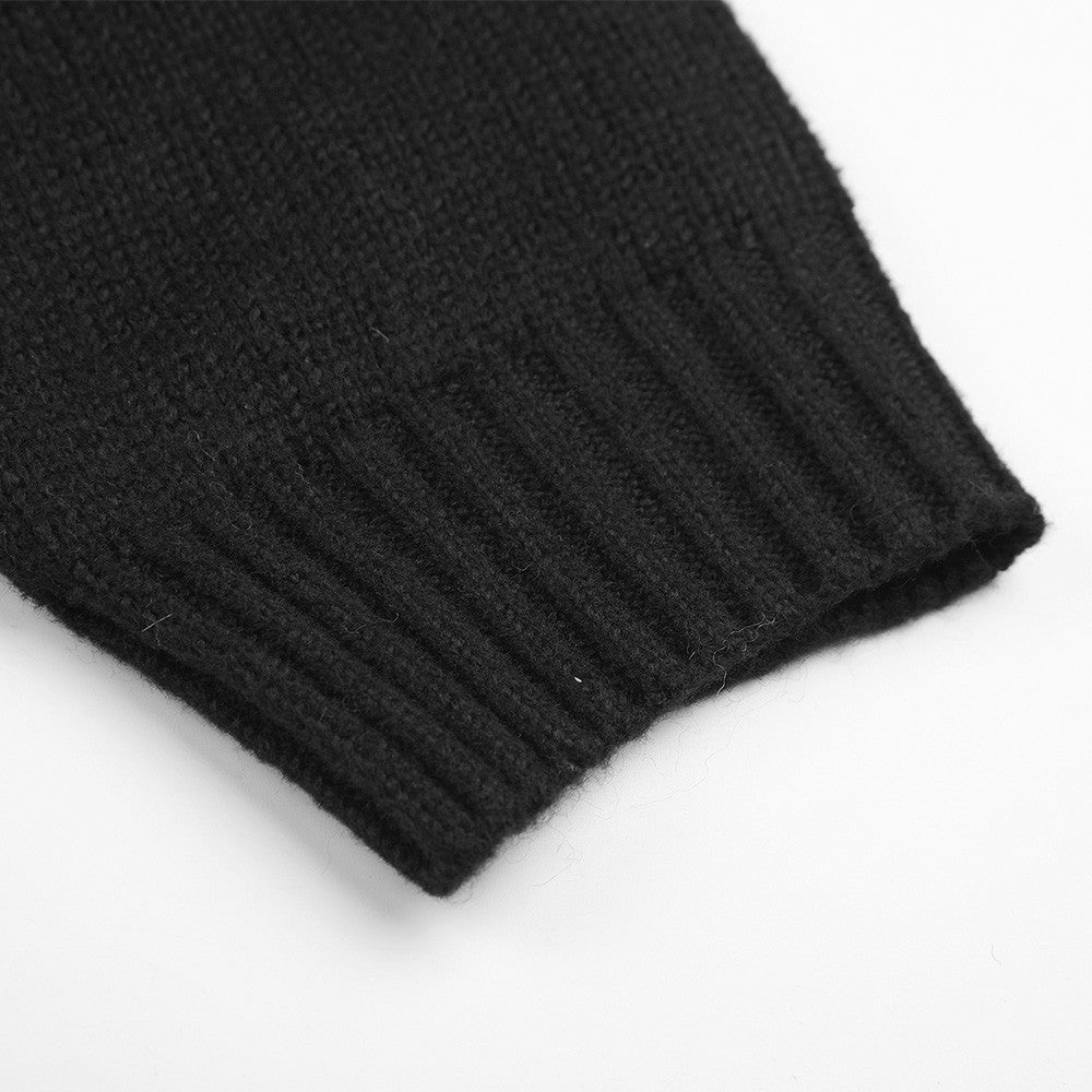 Herren-Pullover mit Reißverschluss – Cable-Knit-Half-Zip mit Streifen
