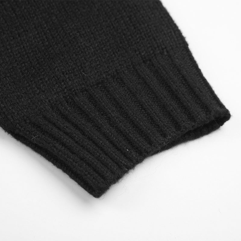 Herren-Pullover mit Reißverschluss – Cable-Knit-Half-Zip mit Streifen