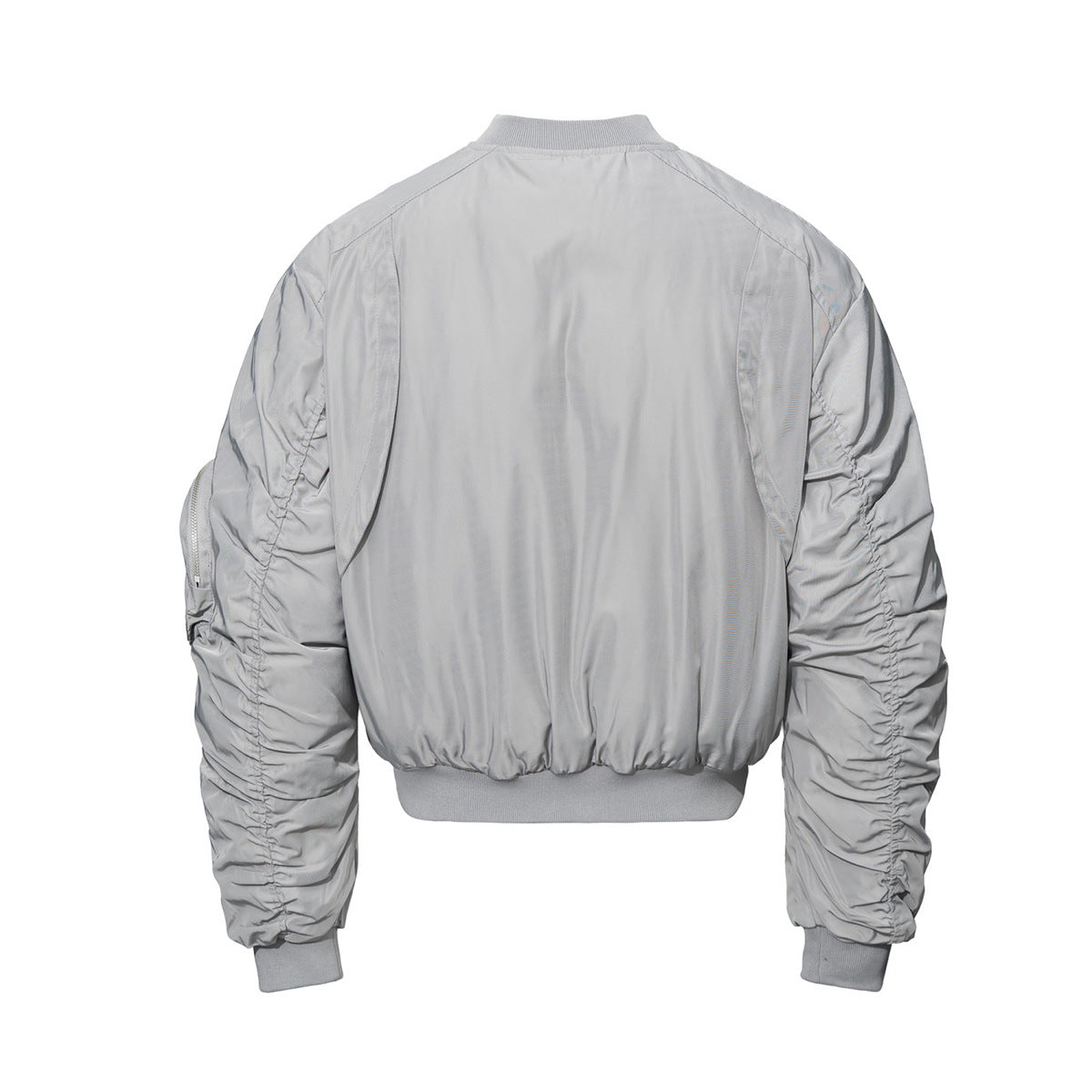 Padded Bomber Jacket – Zip-Up MA-1 Flight Jacket with Sleeve Pocket