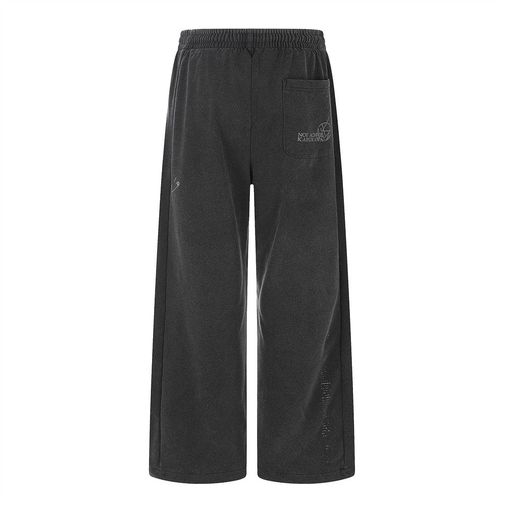 Wide-Leg Sweatpants with Angel & Sword Graphic Print – Vintage Punk Style