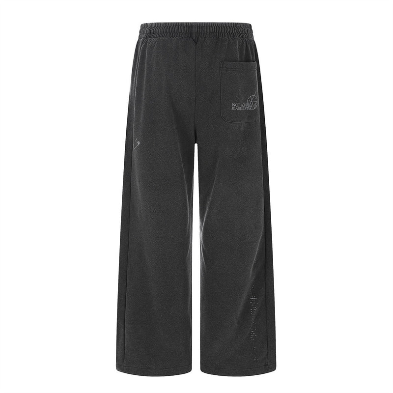 Wide-Leg Sweatpants with Angel & Sword Graphic Print – Vintage Punk Style