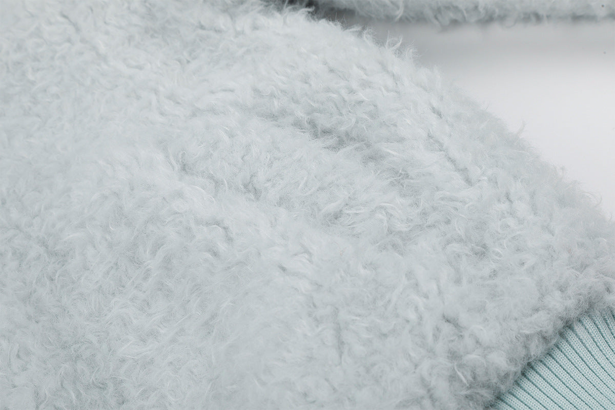 Veste bomber sherpa à capuche moelleuse avec bordure en fausse fourrure