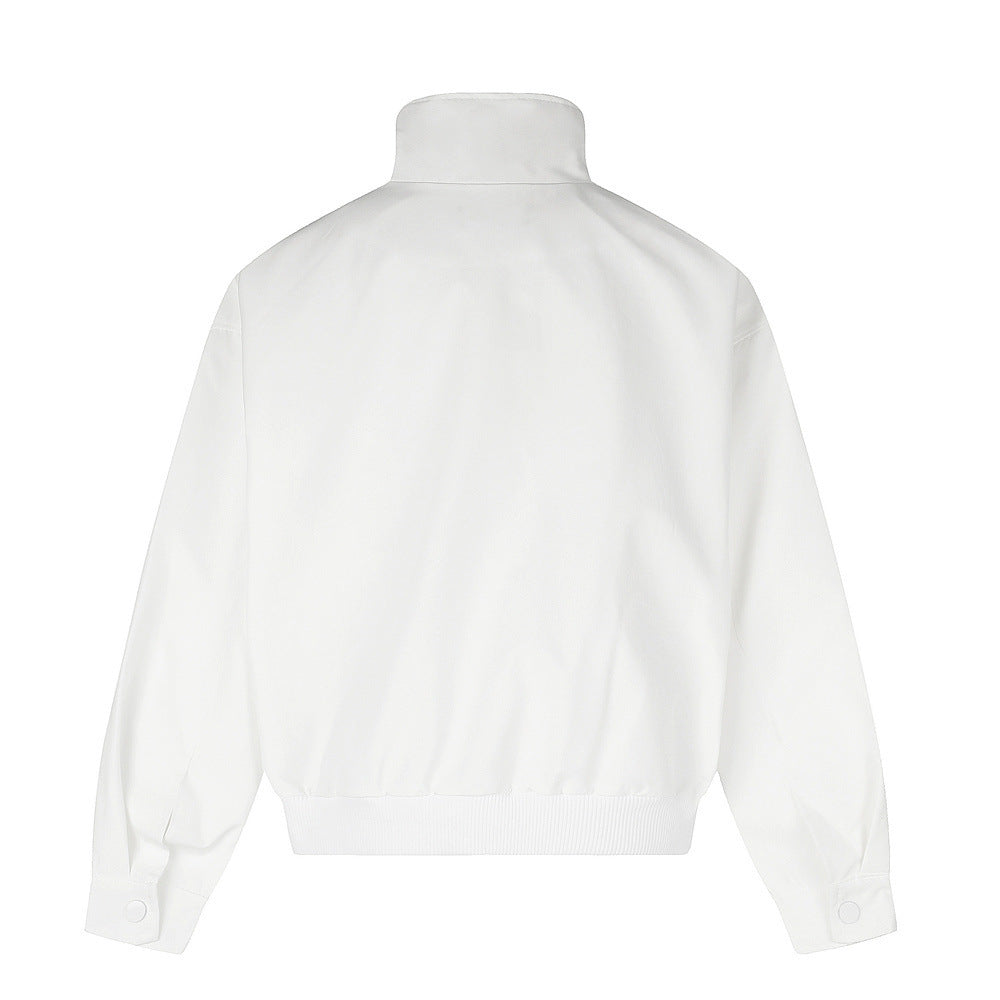 Veste de survêtement à col montant et trois bandes – Coupe décontractée homme zippée