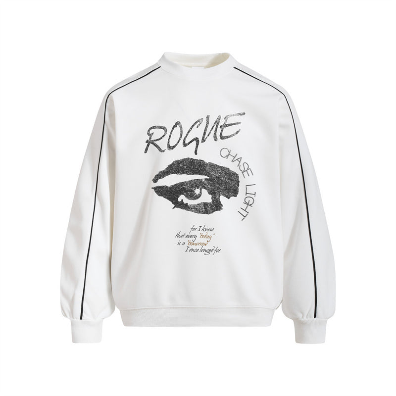 Men's Black Crew Neck Sweater – Rogue Eye Graphic Oversized Sweatshirt