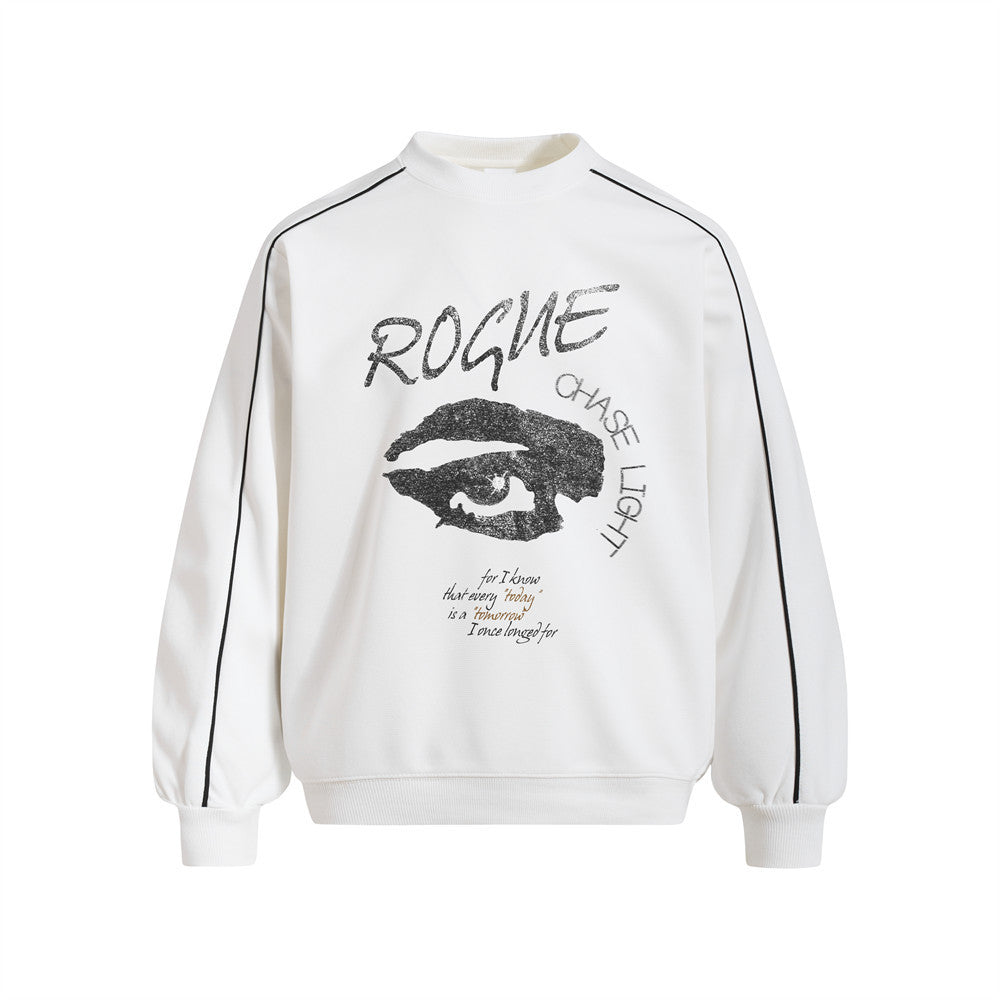 Men's Black Crew Neck Sweater – Rogue Eye Graphic Oversized Sweatshirt