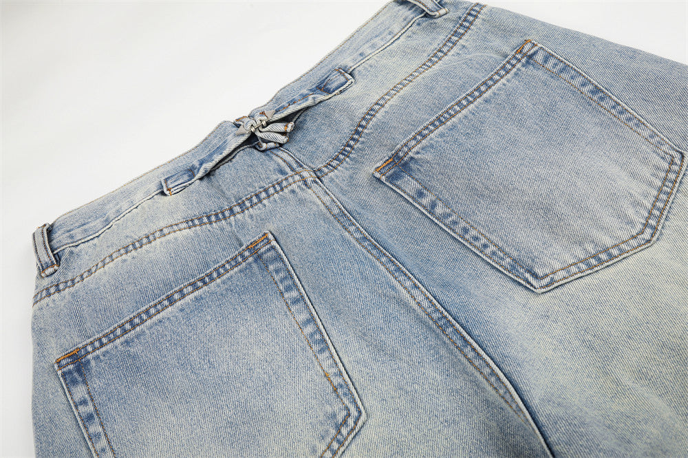 Wide-Leg Jeans – American Vintage Washed Light Blue Baggy Straight Denim