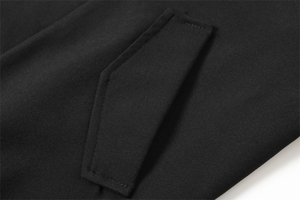 Men's Short Asymmetric Jacket with Airplane Clasp & Diagonal Placket
