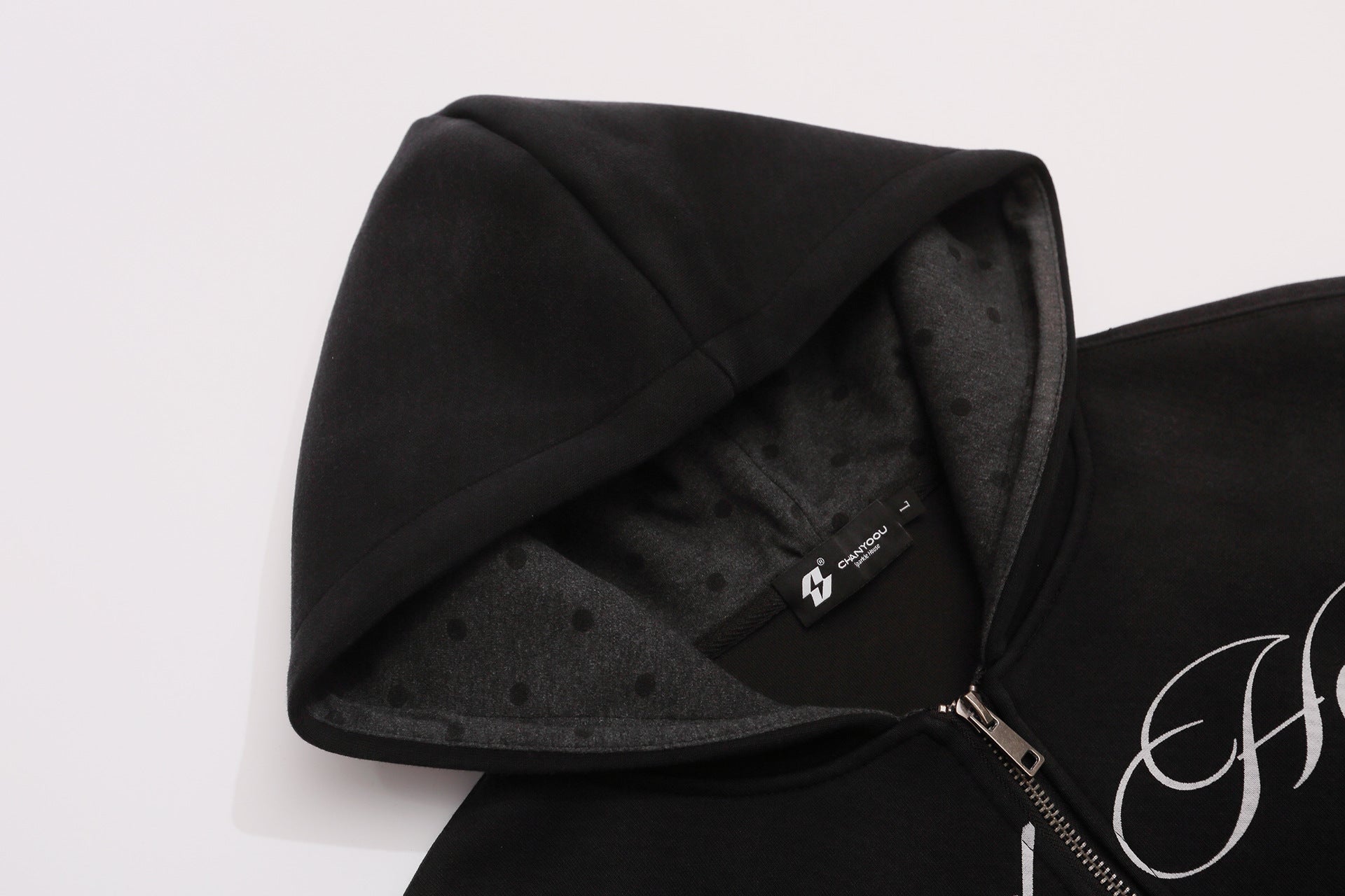 Grunge-Zip-Hoodie – Vintage-Washed-Crop-Streetwear-Zip-up mit Script