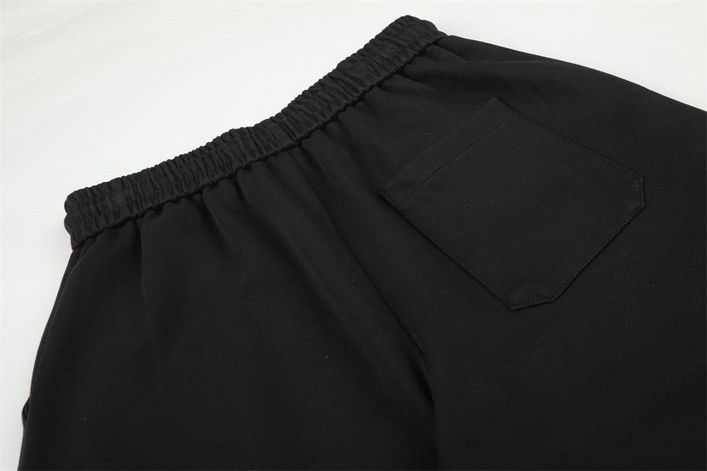 Wide-Leg Sweatpants with Gradient Wash, Letter Embroidery & Pintuck Detail