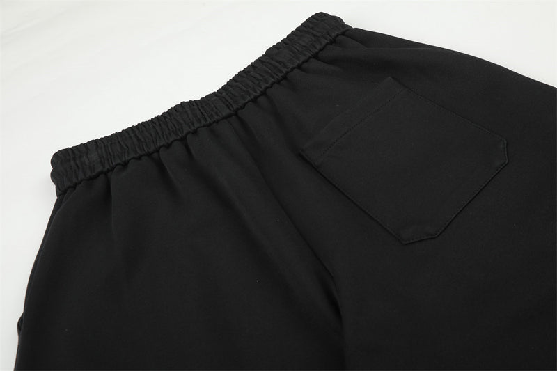 Wide-Leg Sweatpants with Gradient Wash, Letter Embroidery & Pintuck Detail