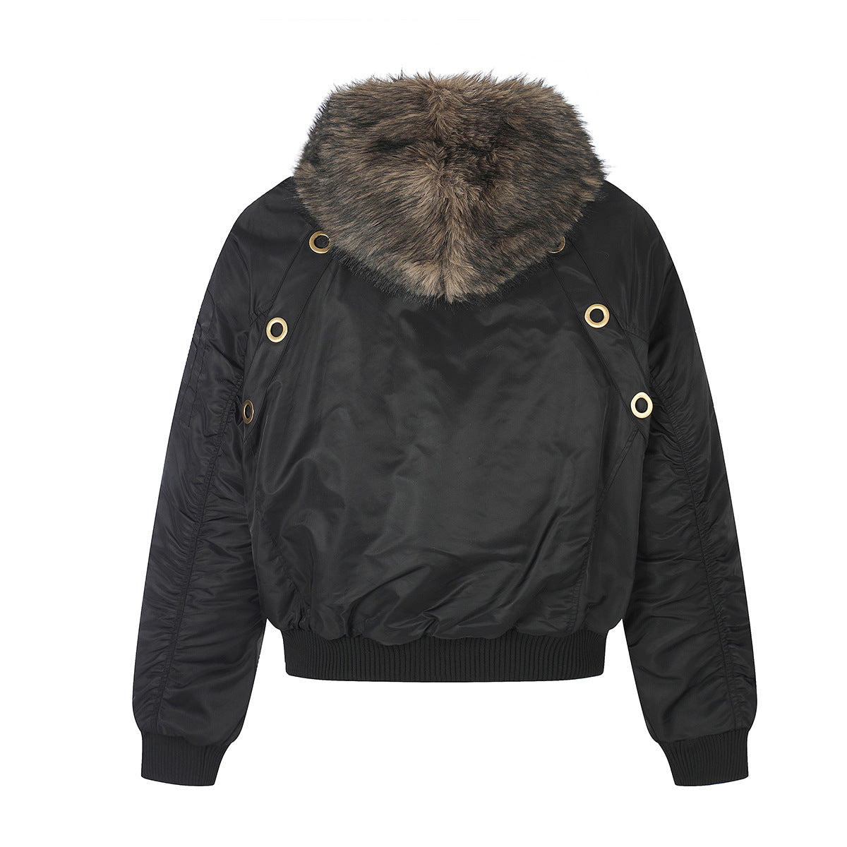 Bomber Jacket with Hoodie Faux Fur Lined Flight Jacket