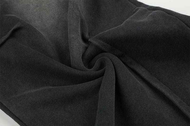 Pantalon de survêtement wide leg – Baggy streetwear américain noir délavé et brodé