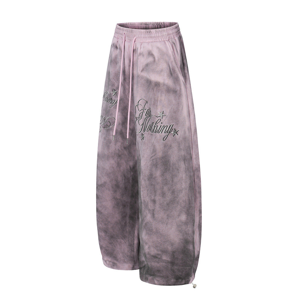 Misery For Nothing Tie-Dye Wide Leg Sweatpants – Vintage Punk Baggy Trousers