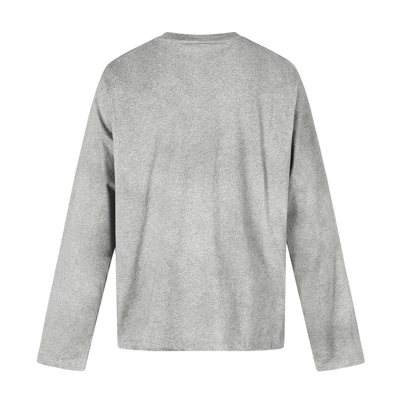 Men's Crew Neck Long Sleeve Distressed Graphic Tee – Vintage Star Print, Washed