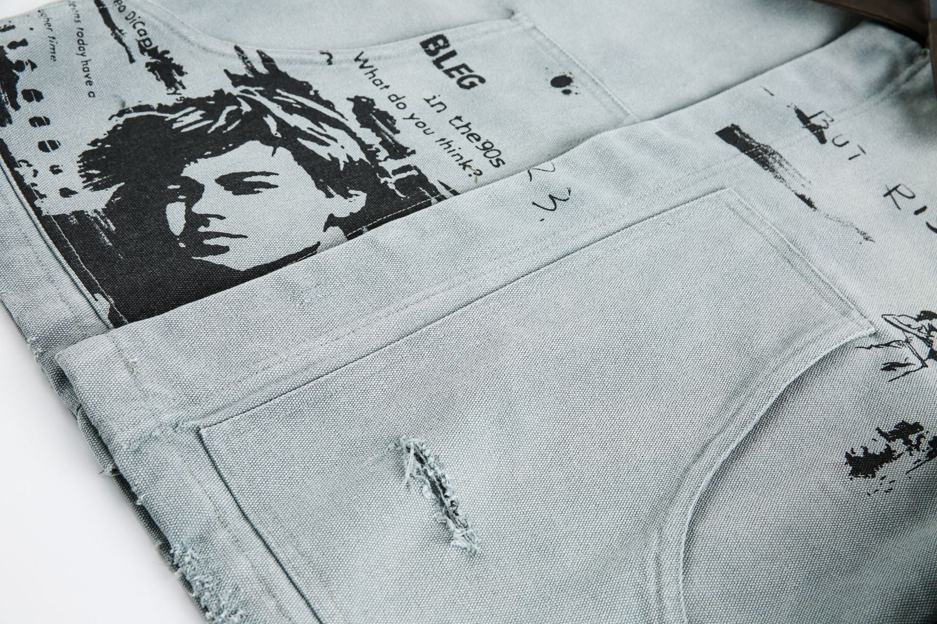 Veste de travail vintage en toile canvas délavée – Manteau workwear imprimé, style Detroit