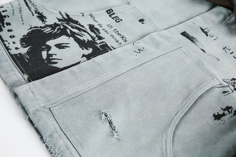 Veste de travail vintage en toile canvas délavée – Manteau workwear imprimé, style Detroit