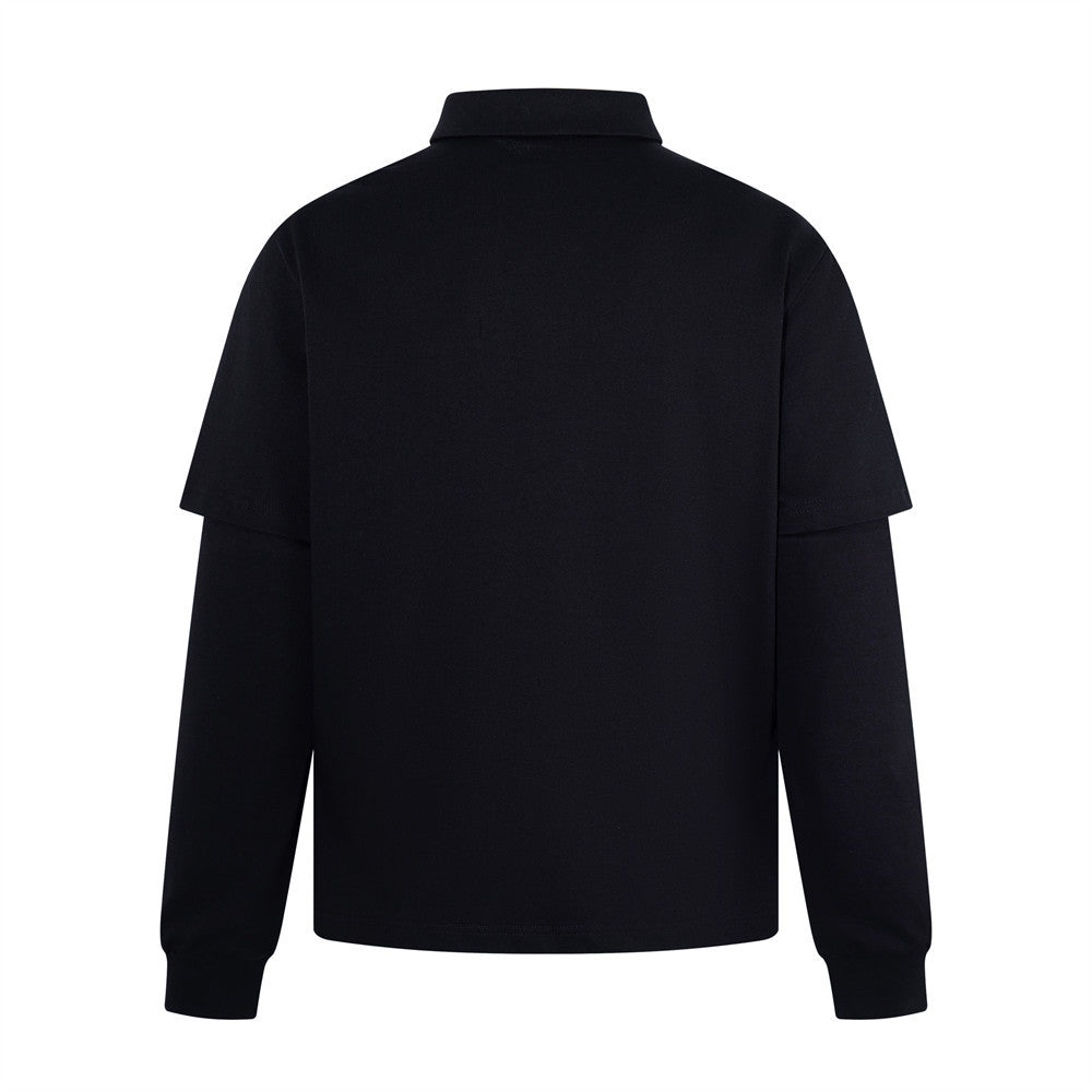 Spikyhead Faux Two-Piece Long Sleeve Polo Shirt – Oversized British Crest