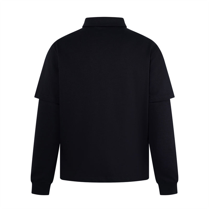 Spikyhead Faux Two-Piece Long Sleeve Polo Shirt – Oversized British Crest