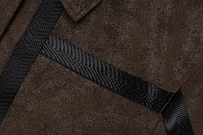 Chaqueta bomber de textura ante con rayas – Chaqueta corta Detroit con bandas satinadas