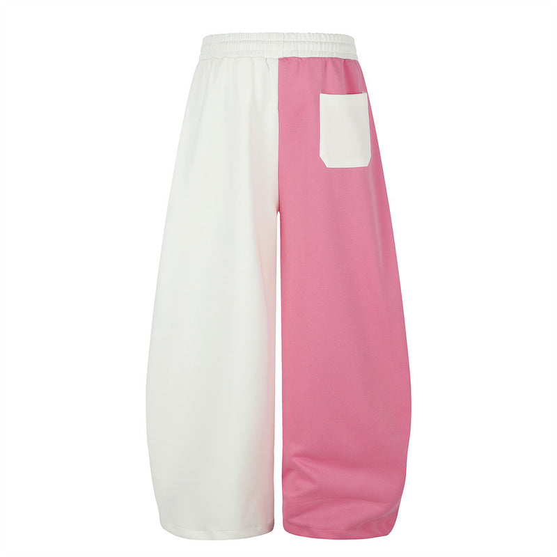 Star Embroidery Colorblock Wide-Leg Sweatpants – Oversized Baggy Street Style