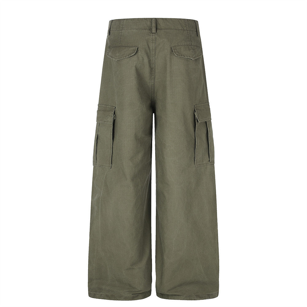 Pantalon cargo wide leg homme – Coupe ample, poches multiples et jambe droite