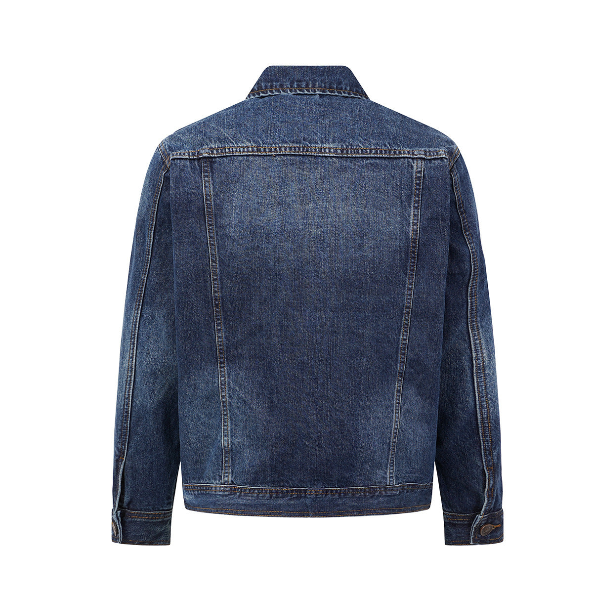 Veste en jean homme coupe boxy avec poches poitrine à motif cachemire – Délavage vintage