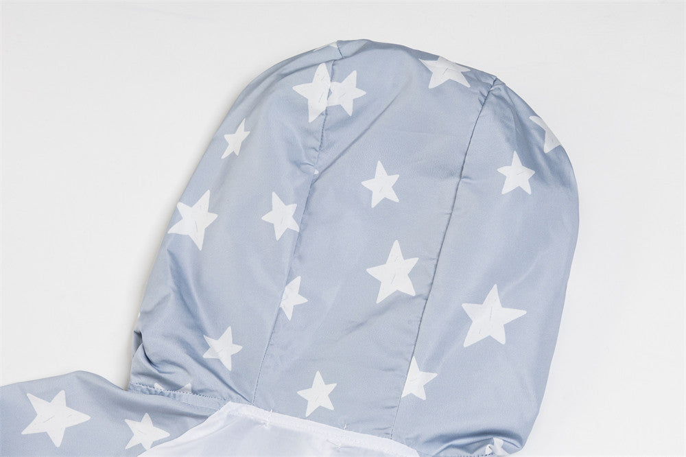Dark Harvest Star Print Colorblock Raglan Windbreaker Jacket
