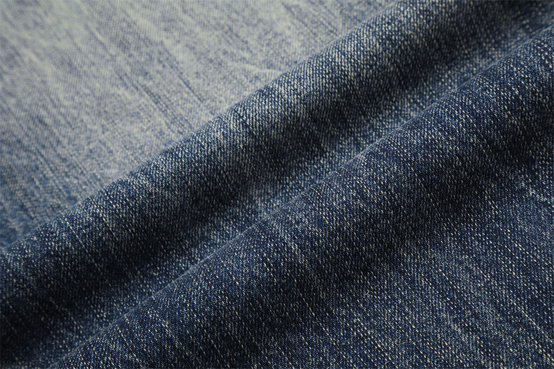 Wide-Leg Jeans Button-Fly Vintage Washed Distressed Denim