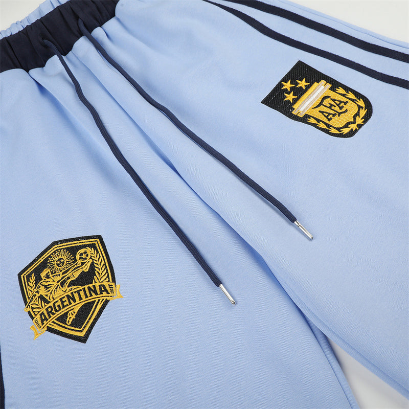 Wide-Leg Sweatpants with Badge Embroidery – Men's Streetwear Tapered Joggers