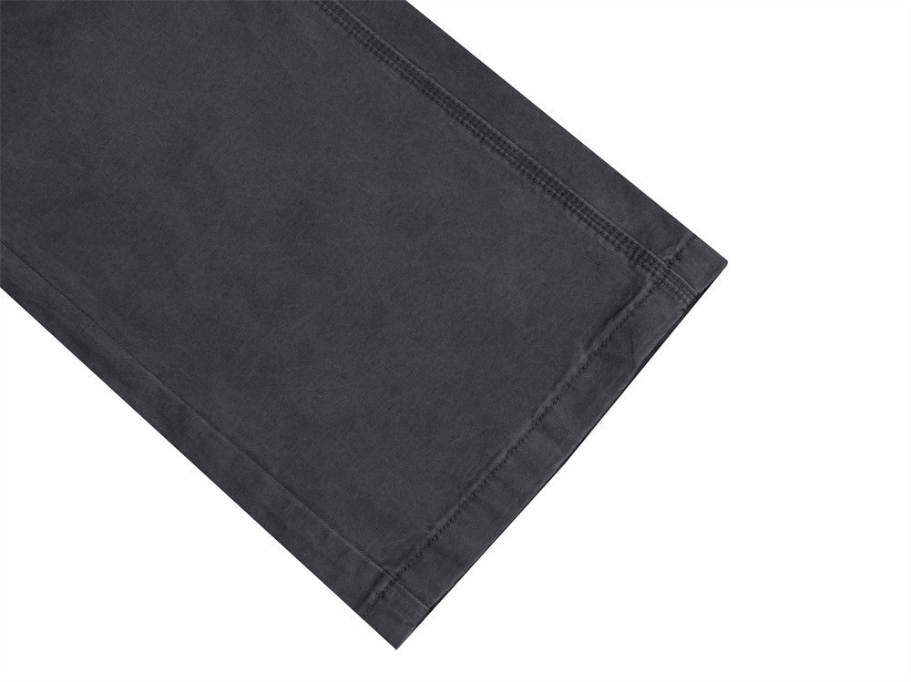 Wide-Leg Cargo Pants with Studded Multi-Pocket Detail in Dark Grey
