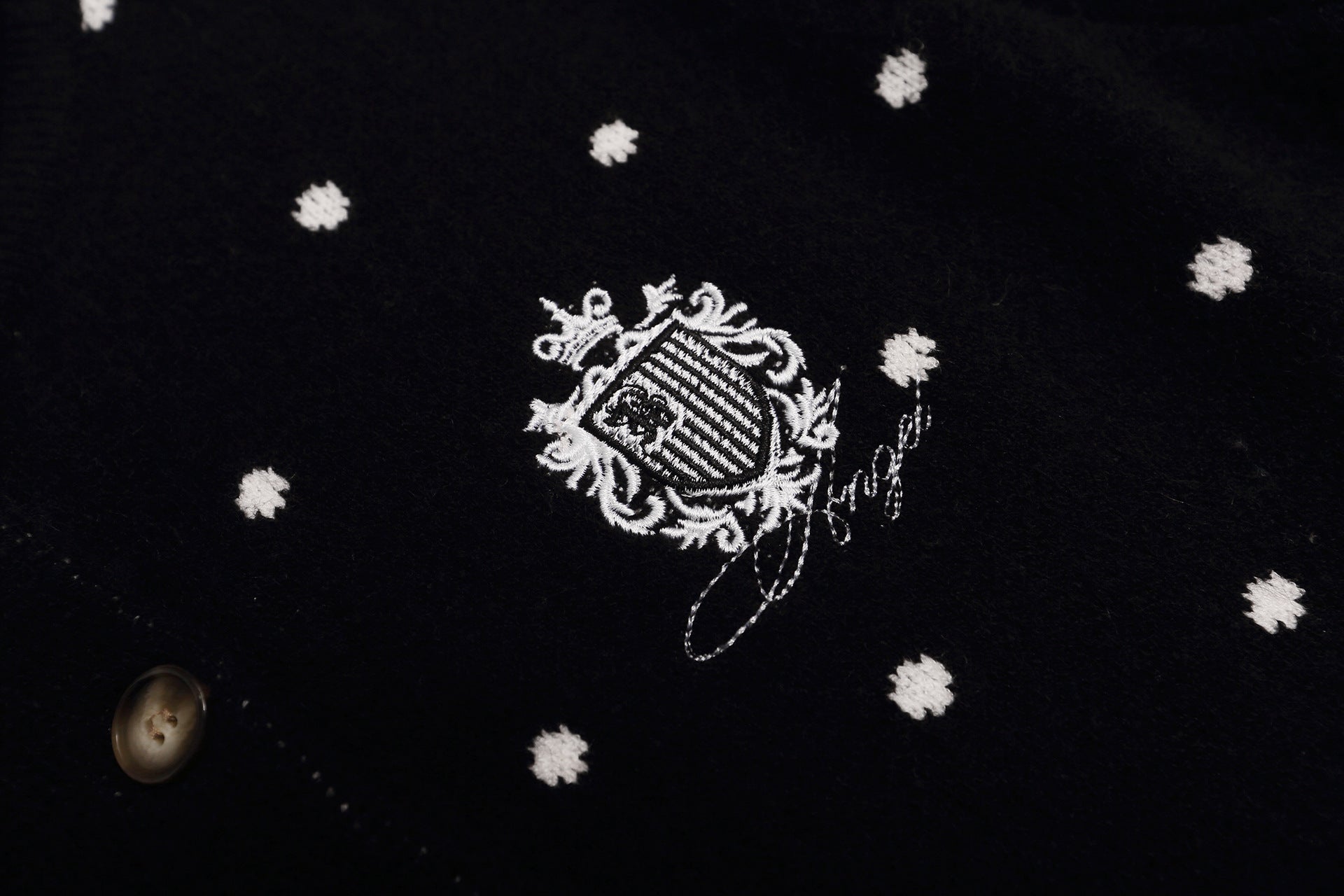 Polka Dot Knit Cardigan Sweater – Cropped Button-Up Vintage Style