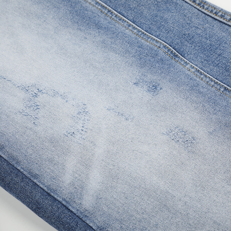Jean homme à jambe large – Denim délavé à double ceinture, pantalon droit