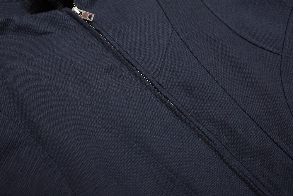 Oversized Hooded Bomber Jacket with Sherpa-Lined Hood & Decorative Buttons