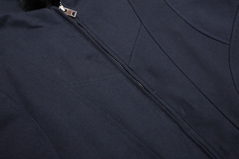 Oversized Hooded Bomber Jacket with Sherpa-Lined Hood & Decorative Buttons
