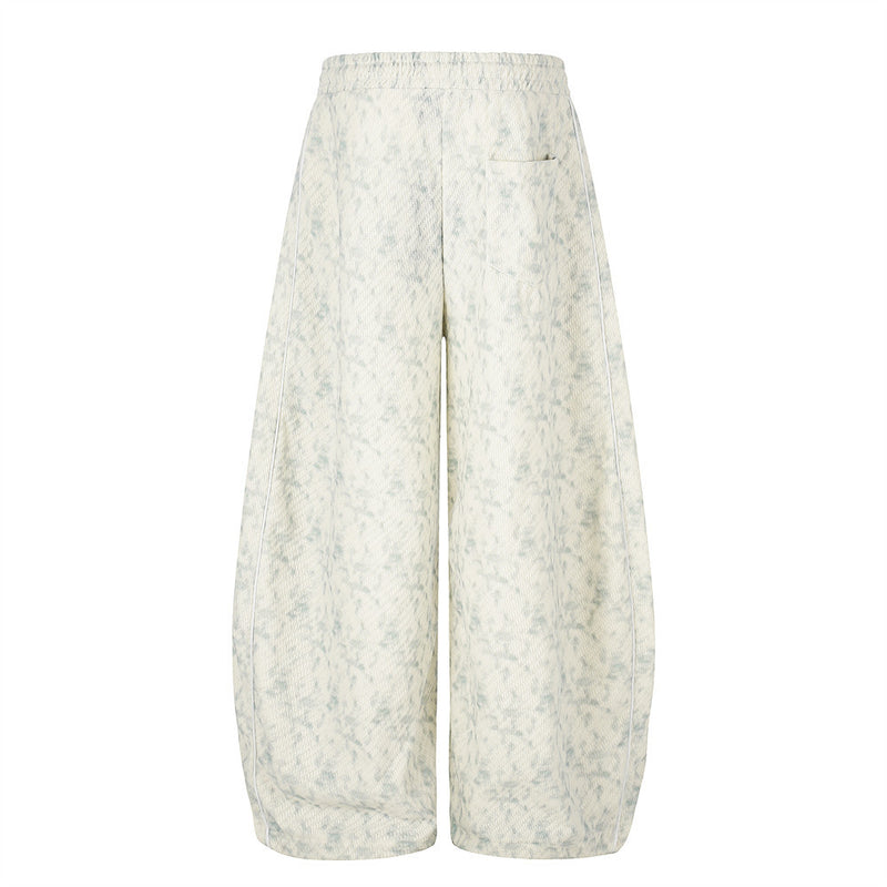 RRR Script Embroidered Acid Wash Wide-Leg Sweatpants
