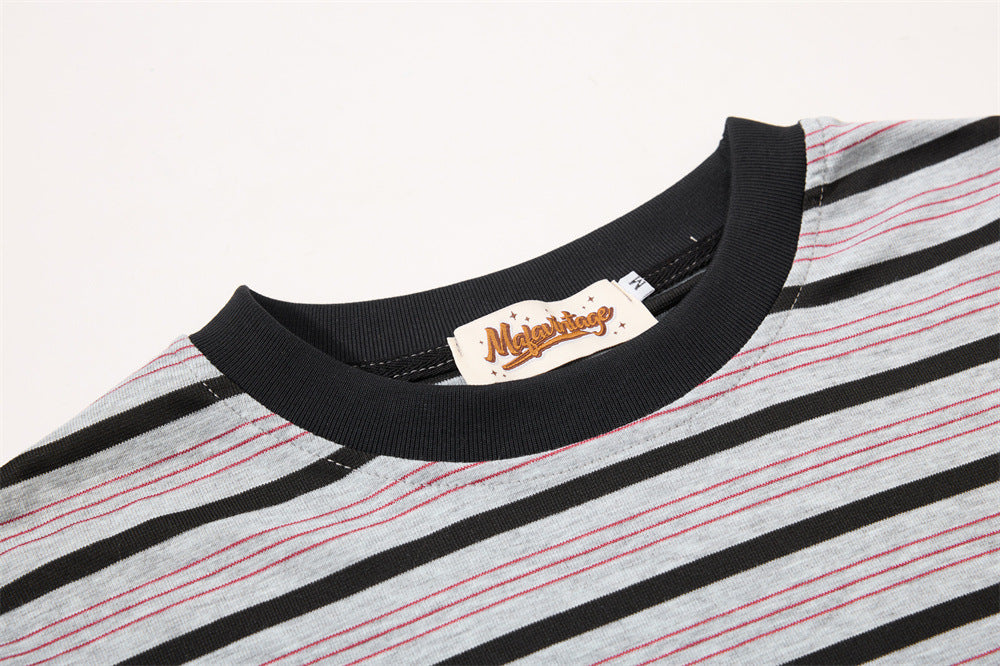 Striped Graphic T-Shirt – Mafaero Worldwide Oversized Crew Neck Tee