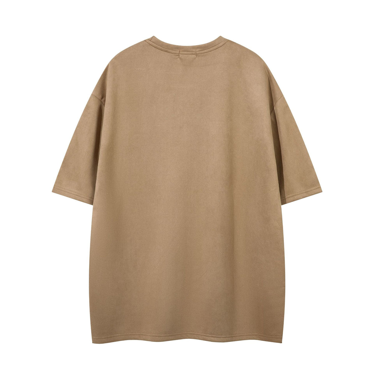 Men's Oversized Suede-Finish Thorn Embroidery Short Sleeve T-Shirt