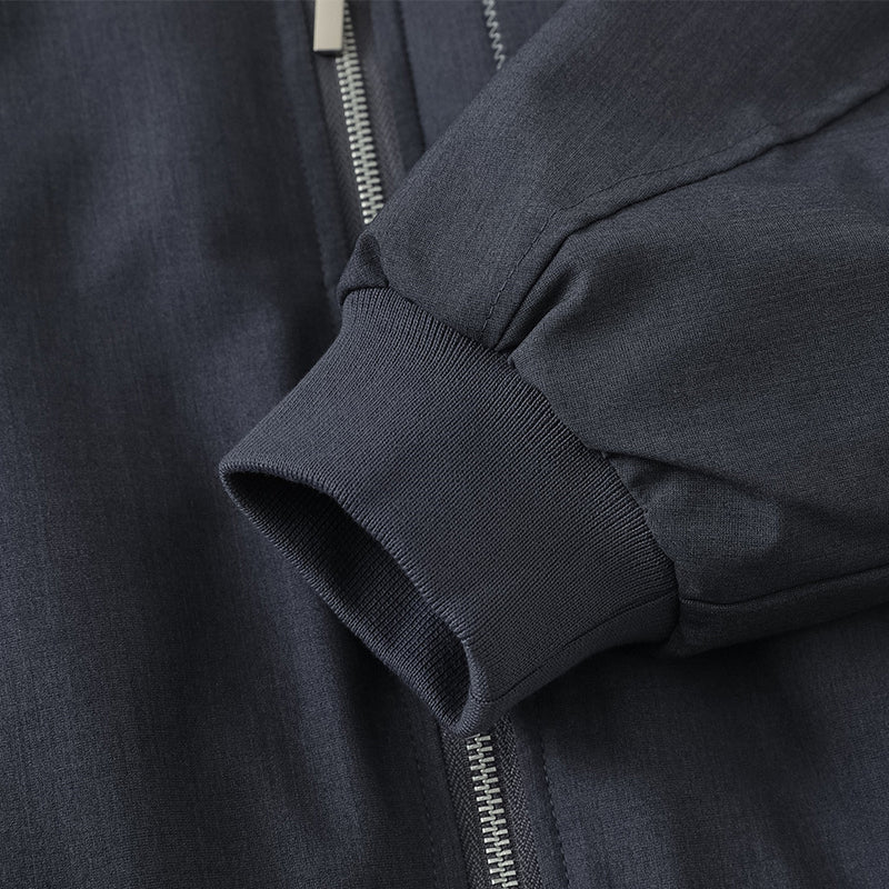 Blouson bomber pour homme à double zip et patte boutonnée – Gris