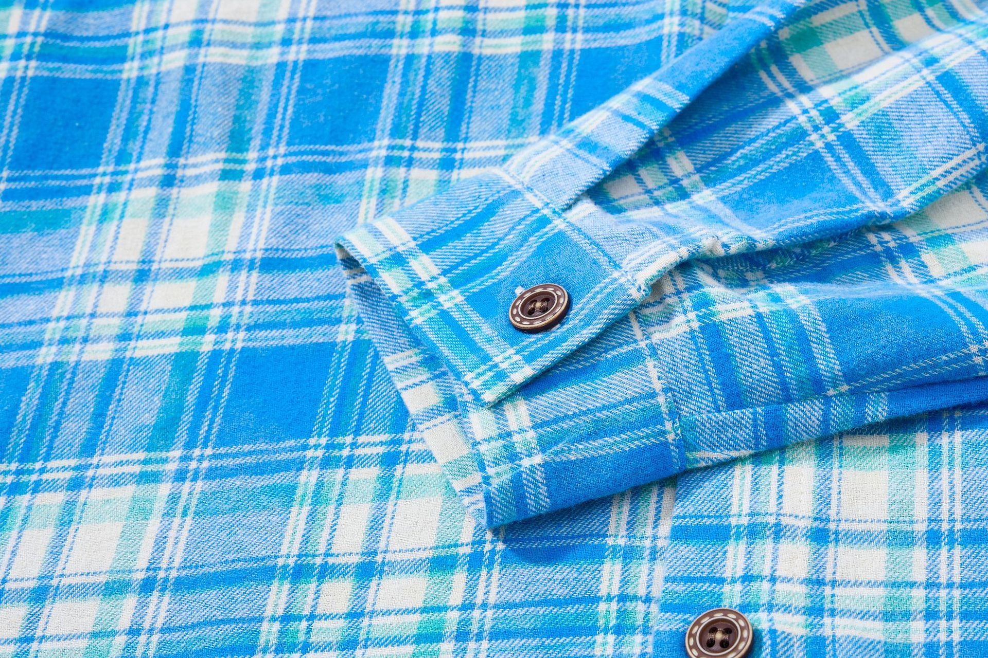 Plaid Flannel Shirt Jacket with Vintage Cartoon Embroidery – Washed Oversized