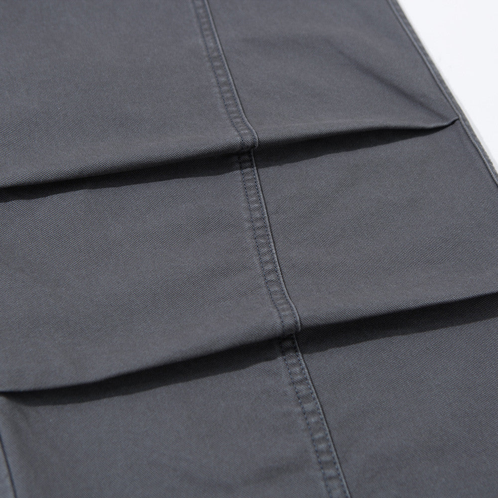 Wide-Leg Utility Pants – Panelled Straight-Fit Workwear Trousers