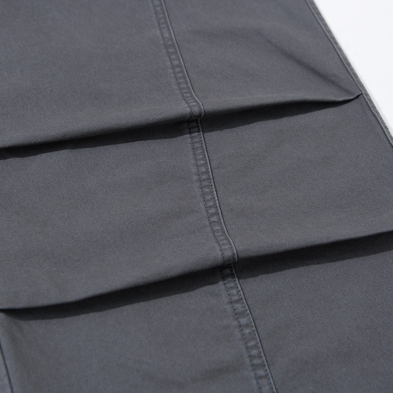 Wide-Leg Utility Pants – Panelled Straight-Fit Workwear Trousers