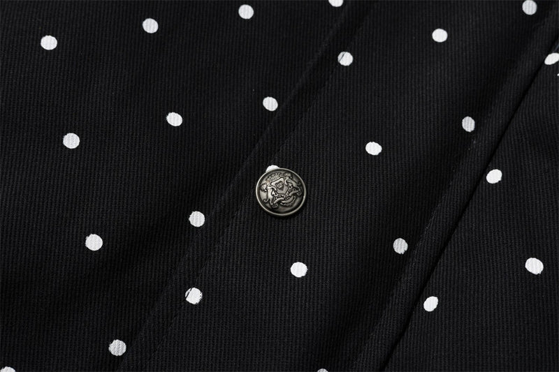 Bomberjacke mit Kapuze, Kunstfellbesatz und besticktem Schriftzug im Polka-Dot-Muster