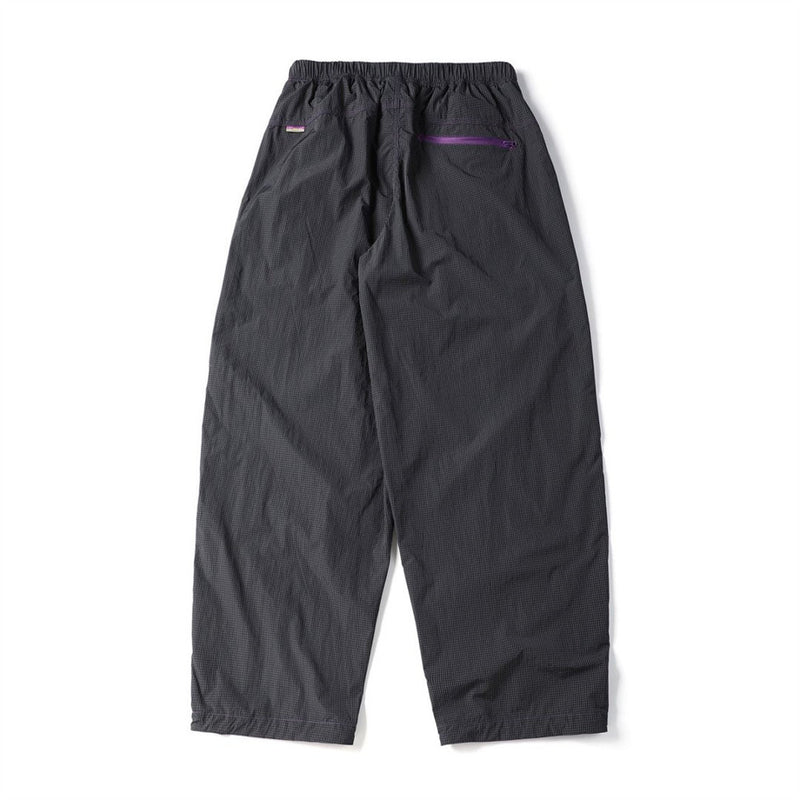 Men's Outdoor Nylon Track Pants with Belt — Contrast Stitch Wide-Leg Casual