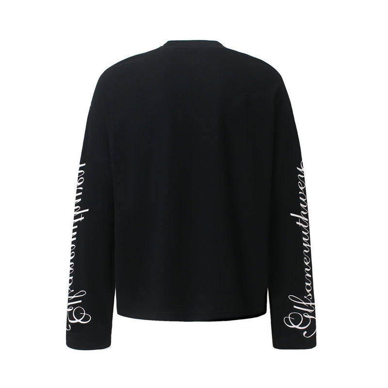 Leopard Print Long-Sleeve Shirt with Sleeve Script & Swirl Graphics