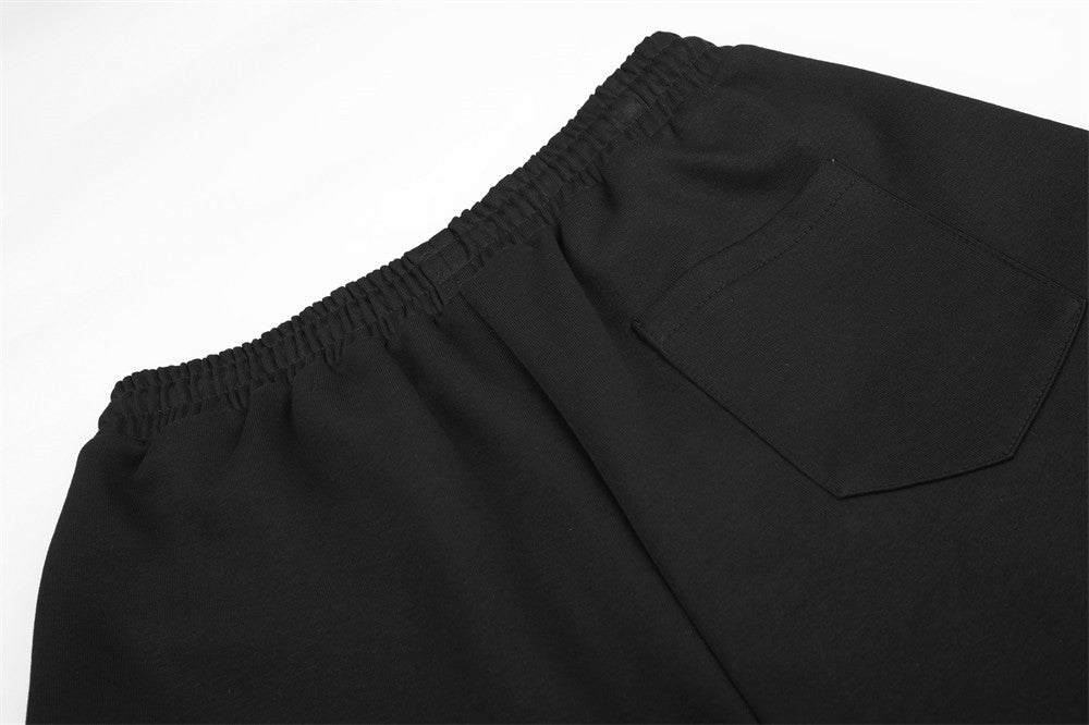 Jogginghose mit weitem Bein und Strass-Schriftzug – Oversize-Streetwear-Jogger für