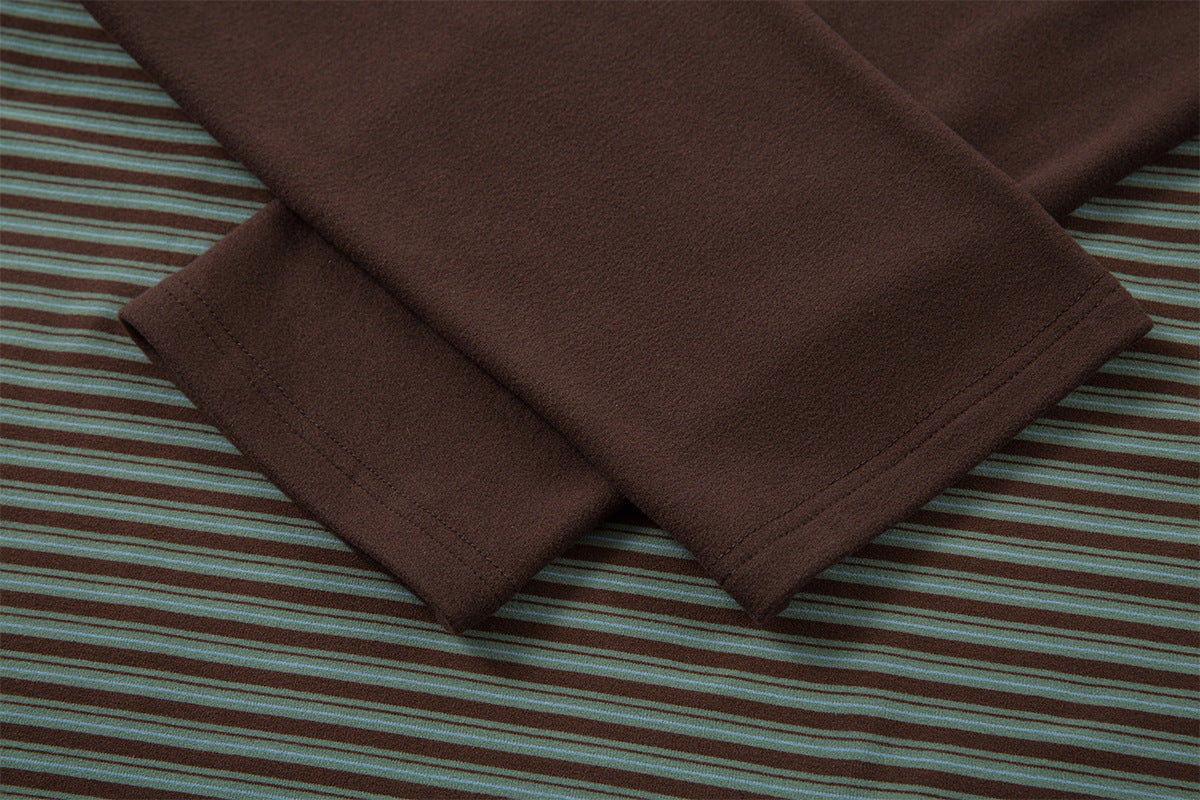 Striped Raglan Long Sleeve Shirt – Colorblock Contrast Sleeve Crewneck Tee