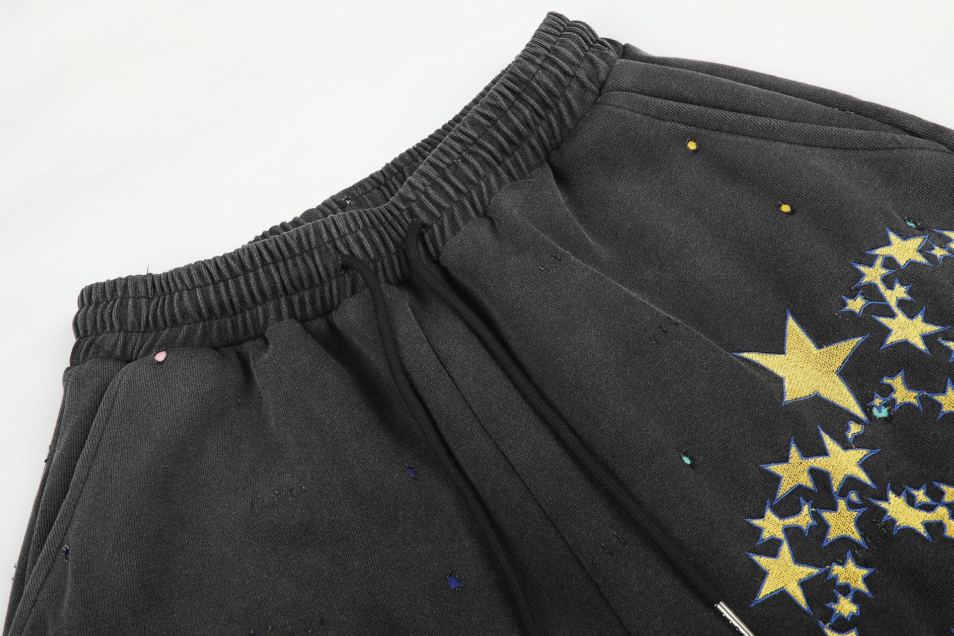 Pantalon de survêtement baggy à jambes larges, imprimé constellation d’étoiles, délavé
