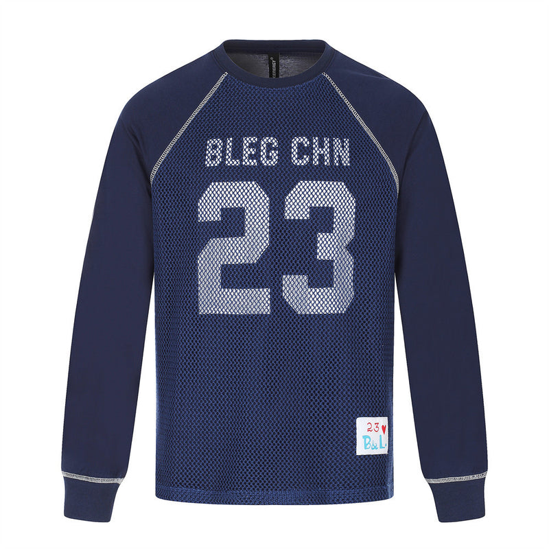 Men's Long Sleeve Tee Shirts – Number 23 Mesh Graphic Raglan Top